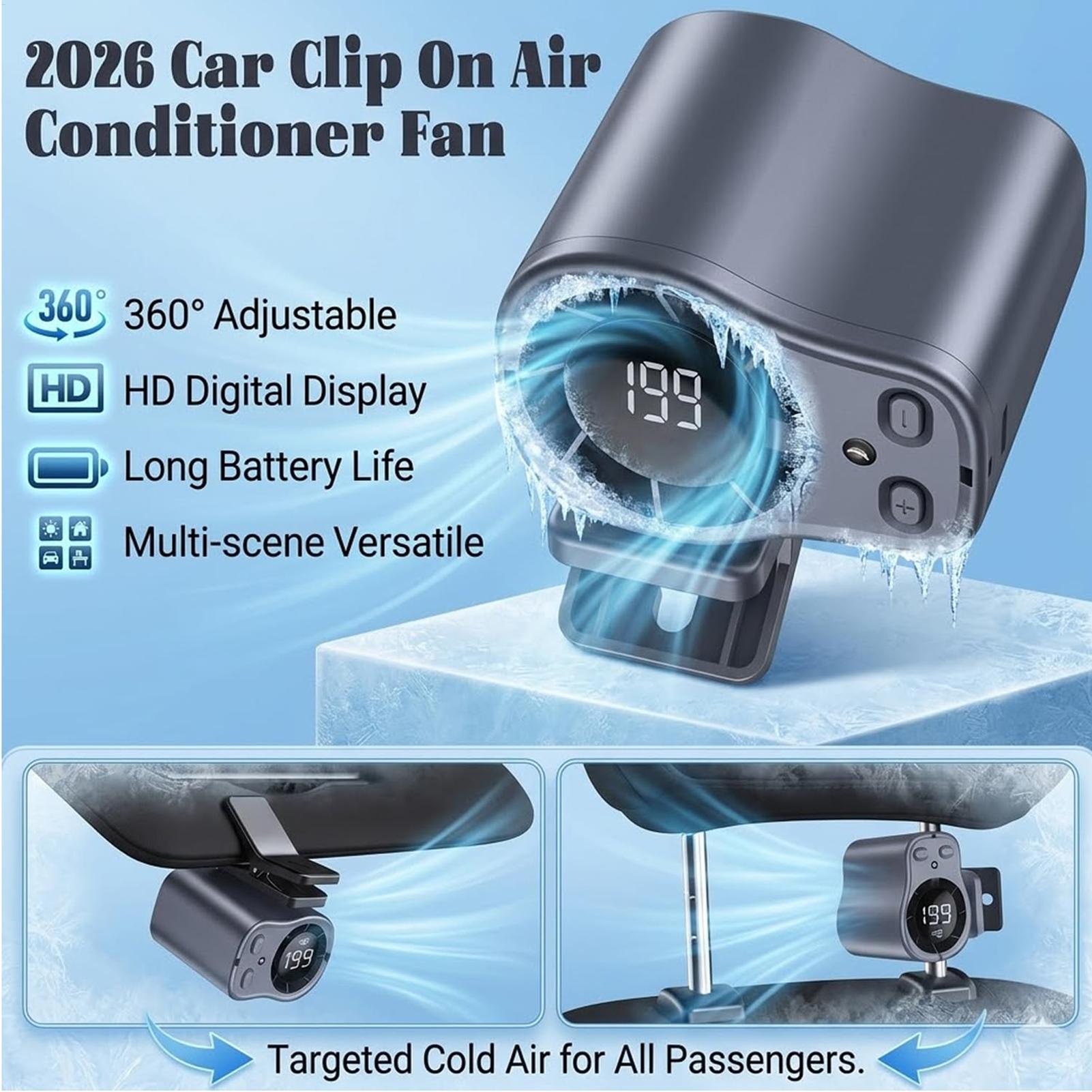 Oscillating Fan Clip - Ventilador de coche con refrigeración por